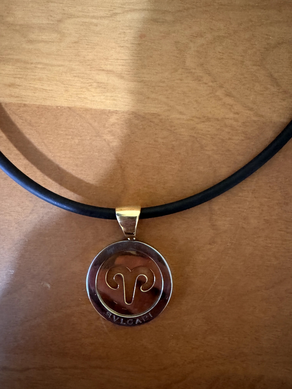 Bulgari Black and Gold Aries Pendant Necklace